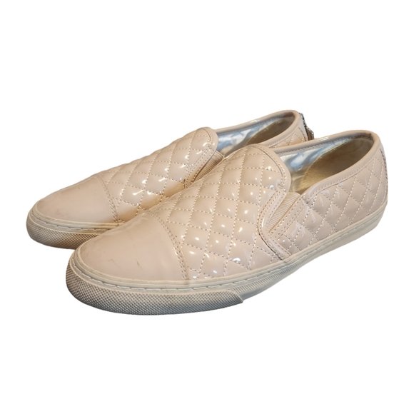 Geox Respira Cream Quilted Cap Toe Slip On Sneaker - Picture 1 of 8